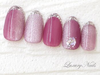 ラグジュアリーネイルズ カワグチ(Luxury Nails Kawaguchi)/モテ可愛*キラキラフレンチ