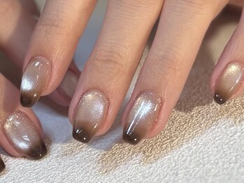 ブラウングラデマグネットネイル