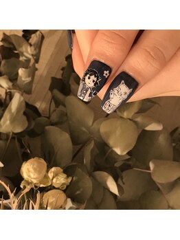 レイネイル アンド レイアイ 長嶺店(RAY NAIL & ray eye)/鬼滅の刃×モノクロ