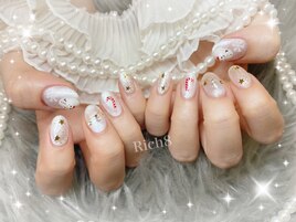 クリスマス★雪だるまネイル