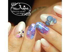 水彩紫陽花ネイル