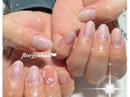 ワンポイント桜nail