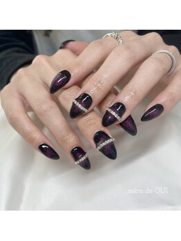 サロンドウイ(salon de OUI)/ブラック×ピンクチーク