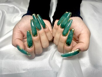 ヤシネイル(Yashi Nail)/チップ長出し ゴージャス持込
