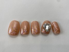 オレンジストーンラメ¥9000