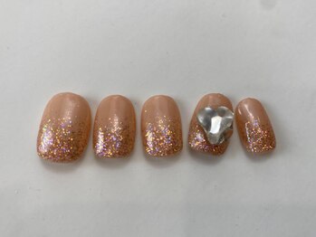 ネイルメゾン 天神店(NAIL MAISON)/オレンジストーンラメ¥9000