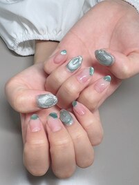 マグネットネイル/緑ネイル