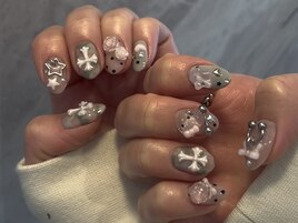 春カモフラージュネイル