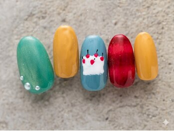 ネイルサロンアンドスクール ミュー(Nail Salon & school mieux)/手書きアートネイル