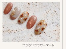 プレンティー 北千住西口店(plenty)/ブラウンフラワーアート