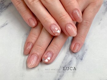 ネイルアトリエルカ(nail atelier LUCA)/M-186 大人ピンクハートネイル