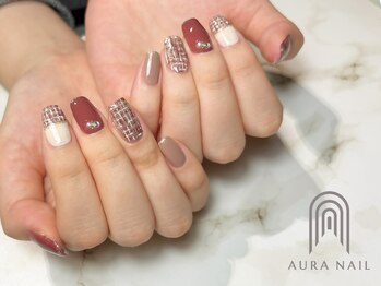 オーラ レアレア市川店内(AURA)/ツイードネイル