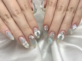 パステルブルーゆめかわネイル