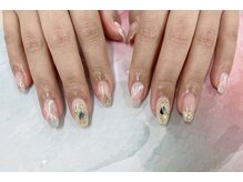 ディーネイル 天王寺(D-nail)/【甲田】ラメ×大理石風ネイル☆