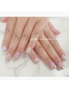 クレセ(Crece)/カラフルミラーフレンチネイル