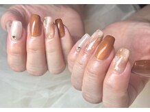 フェリンク 茅ヶ崎店(Felink)/ホワイトべっこうネイル