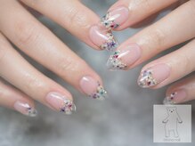 オトナネイル(otona nail)/押し花埋め込みクリアフレンチ