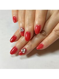 天然石ネイルワンカラービジュー