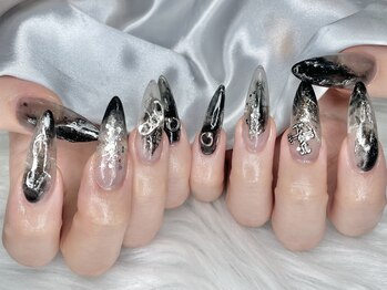 ダコード(D'accord)/【黒ニュアンスネイル】¥12000