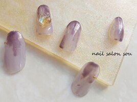 パープルニュアンスnail