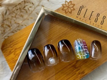 ネイルアンドアイラッシュサロン ブレス 長町南駅店(BLESS)/カラフルツイード風アート♪