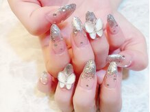 デコール 心斎橋(DECOR)/シルバー蝶パーツネイル