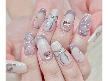キレイエ ネイルズ(KIREIE NAILS)/ガーリー キルティング リボン