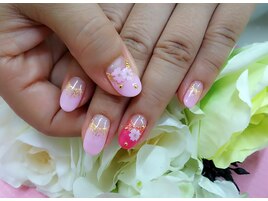 ピンク☆コスモスネイル