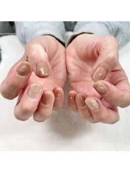 はあとねいる 宇都宮御幸ヶ原店/ベージュブラウンネイル