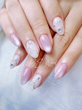 ビーネイル 新松戸(BE NAIL)/キラキラリボンネイル