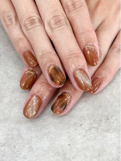 2025年冬】ベージュブラウンのネイルデザイン集｜人気順  