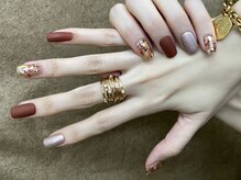 モルフォネイル(Morpho nail)/#ブラウン#ニュアンス#大理石