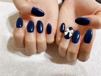 キキネイル たまプラーザ店(kikinail)/リボンネイル　ワンカラーネイル