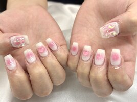 ちぇりーぴんくチークネイル