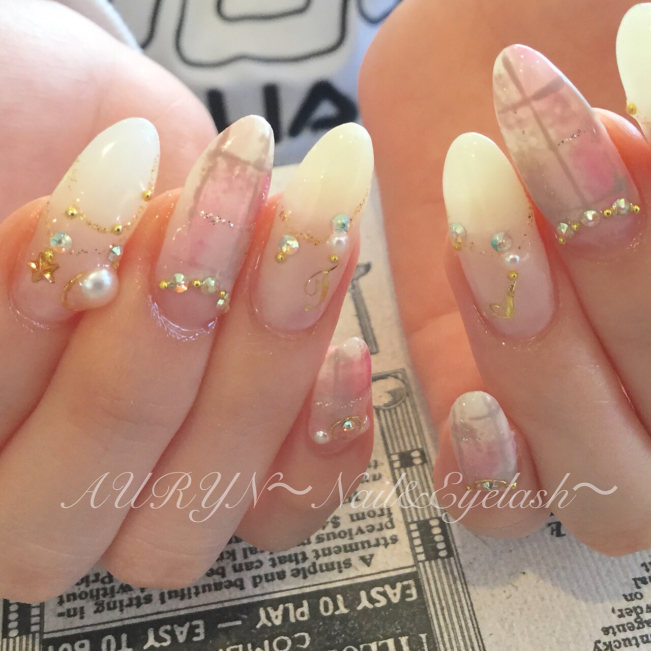 312＊アンティークゴールド グレージュ パール 大人女子 ヴィンテージ