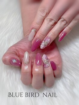 ブルーバードネイル(Blue bird nail)/ぷっくりフラワー