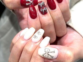 イヴ 新浦安店(Eve)/大人落書きリボンアシメネイル