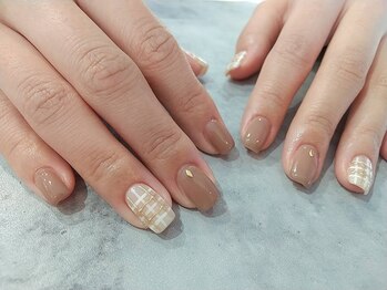 朱花 プルバイシュカ(fle by 朱花)/チェックネイル