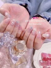 ピンクハルナネイル(pink haruna nail)/リボンネイル