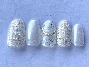 ルシュ(le shu)/ホワイトツイードネイル