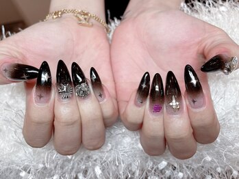 レアネイル 新宿(le'a nail)/黒グラデーションネイル