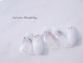 ネイルサロン ハートフルキー(Heartful key)/お花フレンチ¥10000