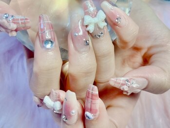 月猫/girlyネイル