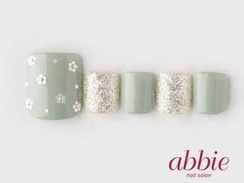 ネイルサロンアビー 北千住店(abbie)/ミントグリーンフット ￥9086