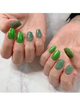 ブラン(blanc)/グリーンカラーネイル