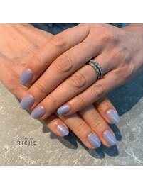 夏色ブルーワンカラーネイル