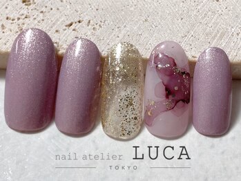 ネイルアトリエルカ(nail atelier LUCA)/W-48 ピンクパープル春ネイル