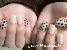 グレースドットエヌ ナカザキ 梅田中崎町店(grace.N-nakazaki)/ショートネイル＊水玉