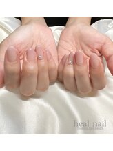 ヒールネイル(heal nail)/くすみpink×gradation×stone.