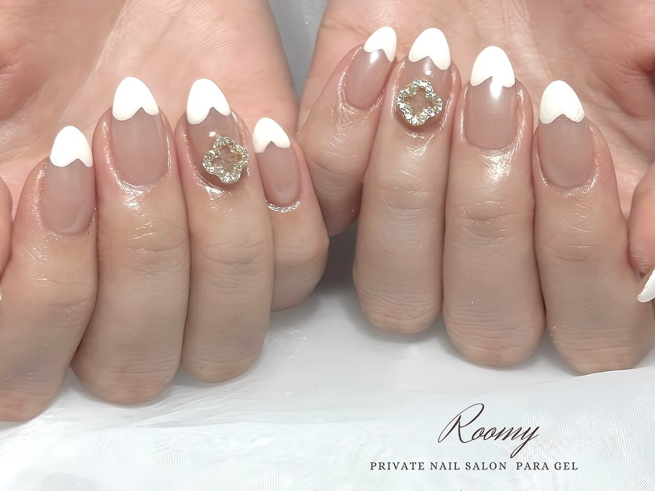 【 027 】ネイルチップ フレンチガーリー ハートネイル フレンチネイル cheekにぷっくりハート♡ #チークネイル#ガーリーネイル